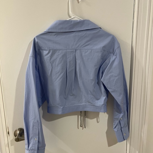 Alexander Wang - Crystal Tie Shirt in Blue - Picture 6 of 6